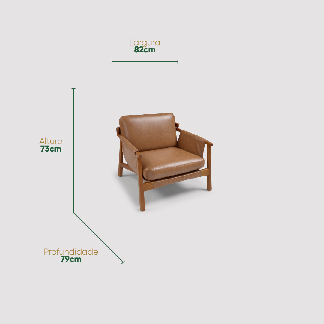 Poltrona de Madeira Maciça Estofada Ervin Conforto Premium Poltrona de Madeira Maciça Estofada Ervin Conforto Premium