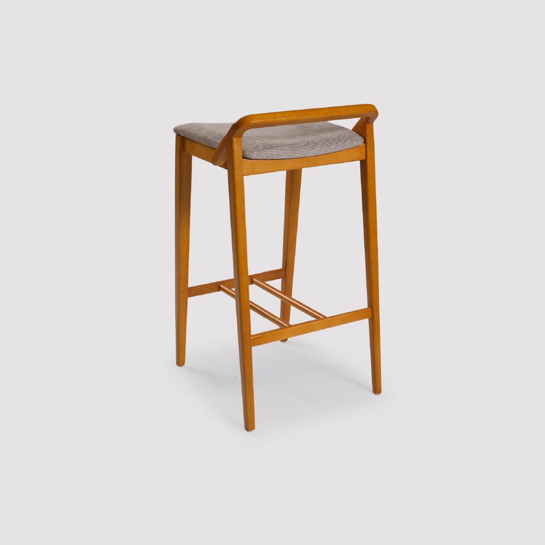 Banqueta de Madeira Maciça Estofada Orvieto Ergonômica