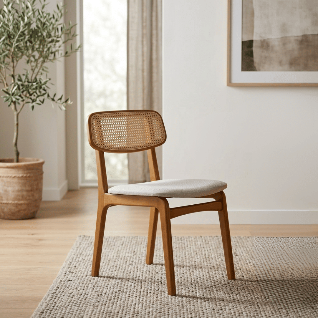 Cadeira Sorrento em Madeira Maciça com Tela Portuguesa e Design Leve Sofisticado Cadeira Sorrento em Madeira Maciça com Tela Portuguesa e Design Leve Sofisticado