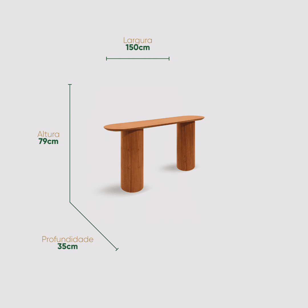 Aparador Luna em Madeira Laminada com Base Cilíndrica Design Moderno Aparador Luna em Madeira Laminada com Base Cilíndrica Design Moderno