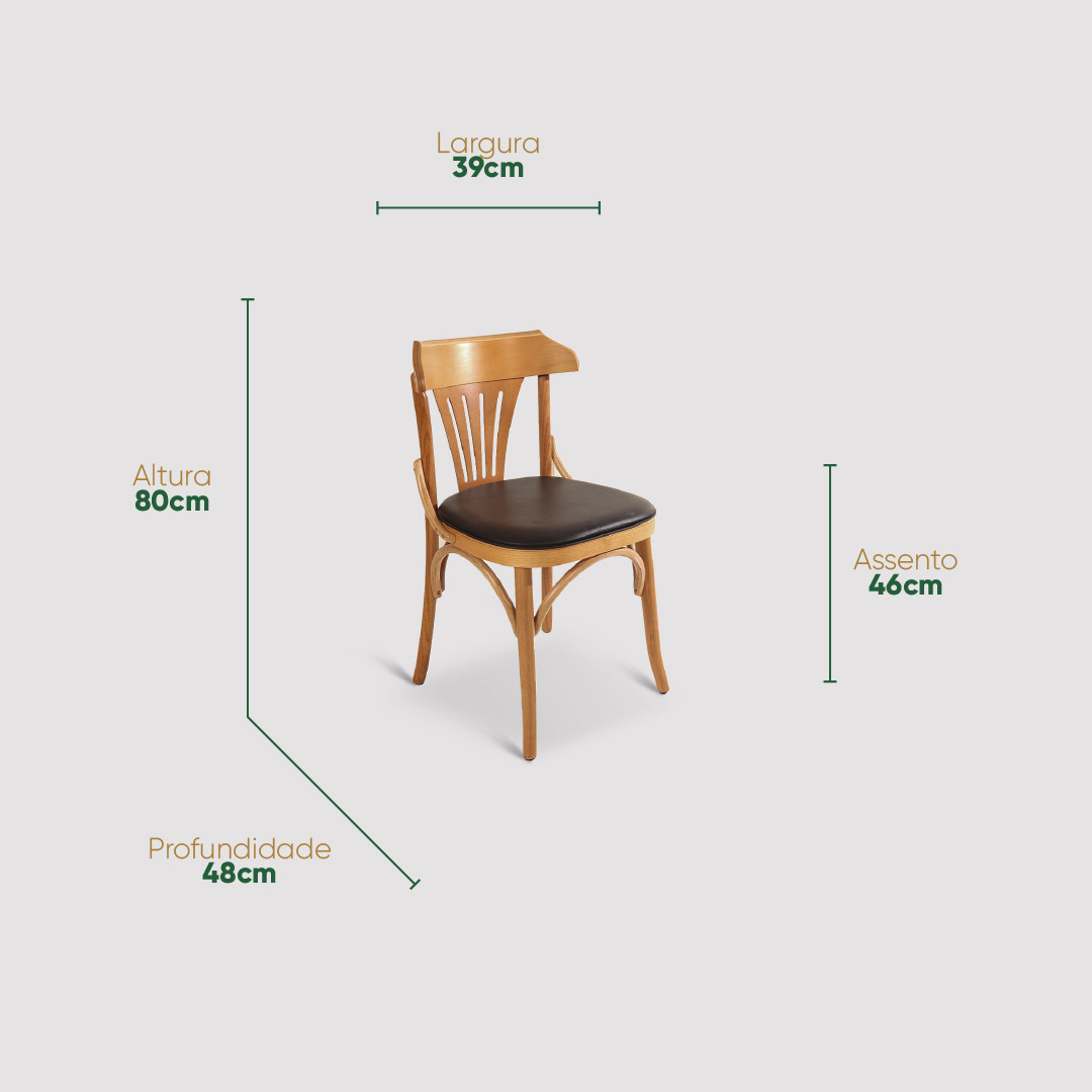 Cadeira Alemanha Estofada em Madeira Maciça com Design Rústico Elegante Cadeira Alemanha Estofada em Madeira Maciça com Design Rústico Elegante