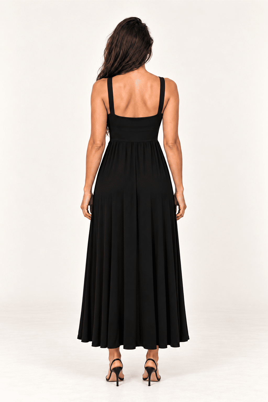 VESTIDO DECOTE QUADRADO ALÇA LARGA - PRETO VESTIDO DECOTE QUADRADO ALÇA LARGA - PRETO