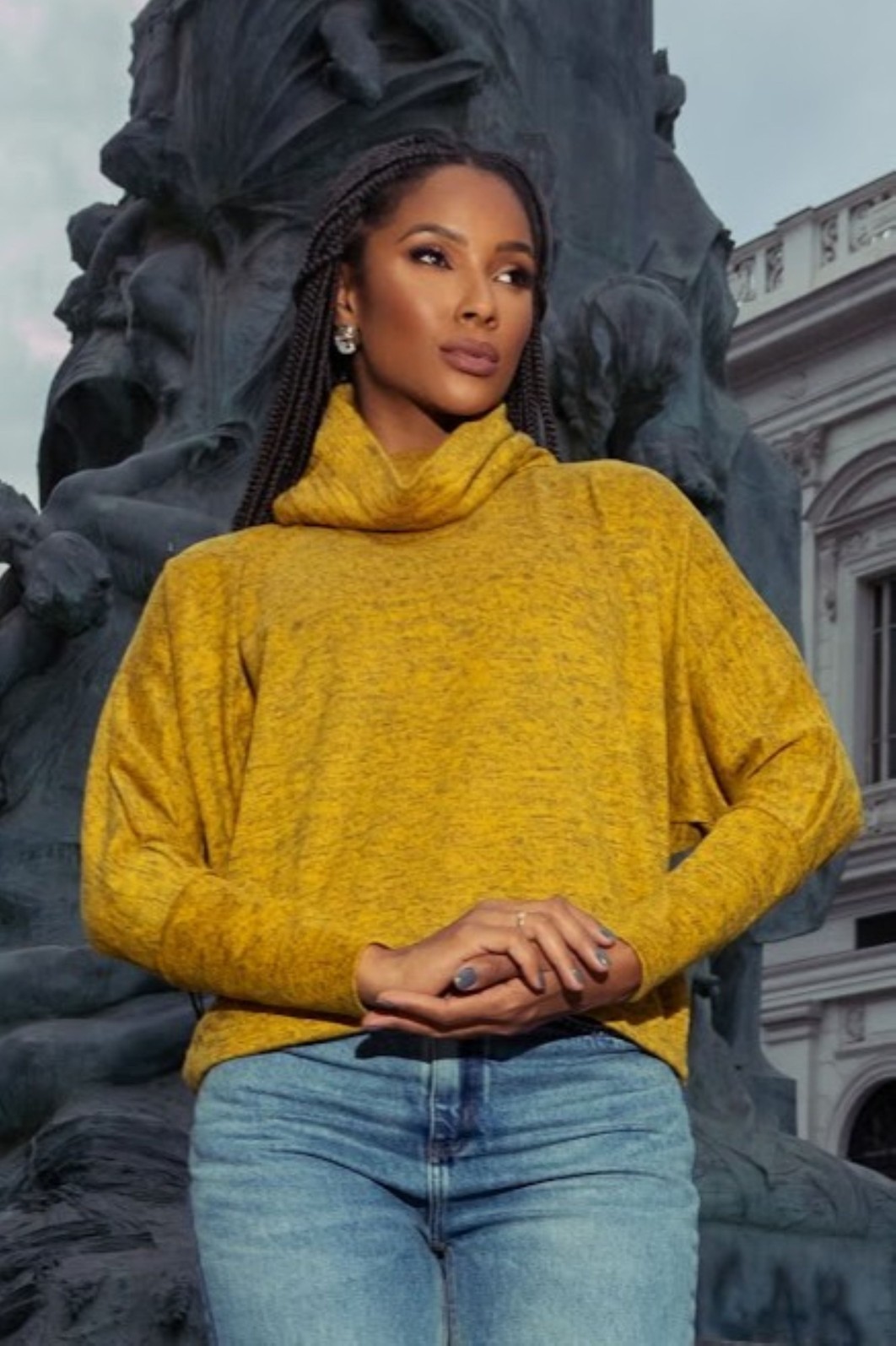 BLUSA MORCEGO LÃZINHA - MOSTARDA BLUSA MORCEGO LÃZINHA - MOSTARDA