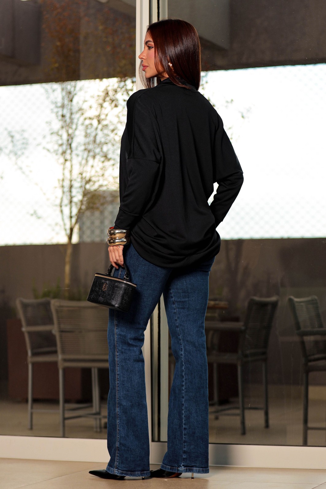 CONJUNTO TWIN SET MANGA LONGA - PRETO CONJUNTO TWIN SET MANGA LONGA - PRETO