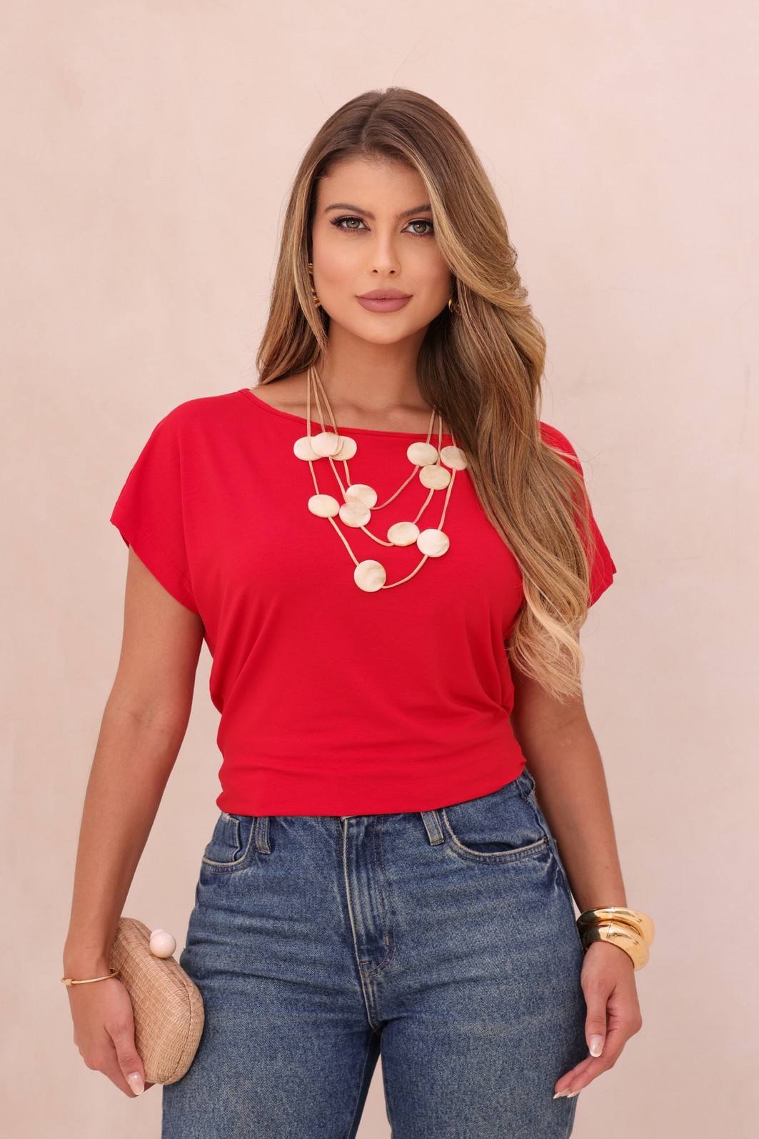 BLUSA OMBRO A OMBRO - VERMELHA BLUSA OMBRO A OMBRO - VERMELHA