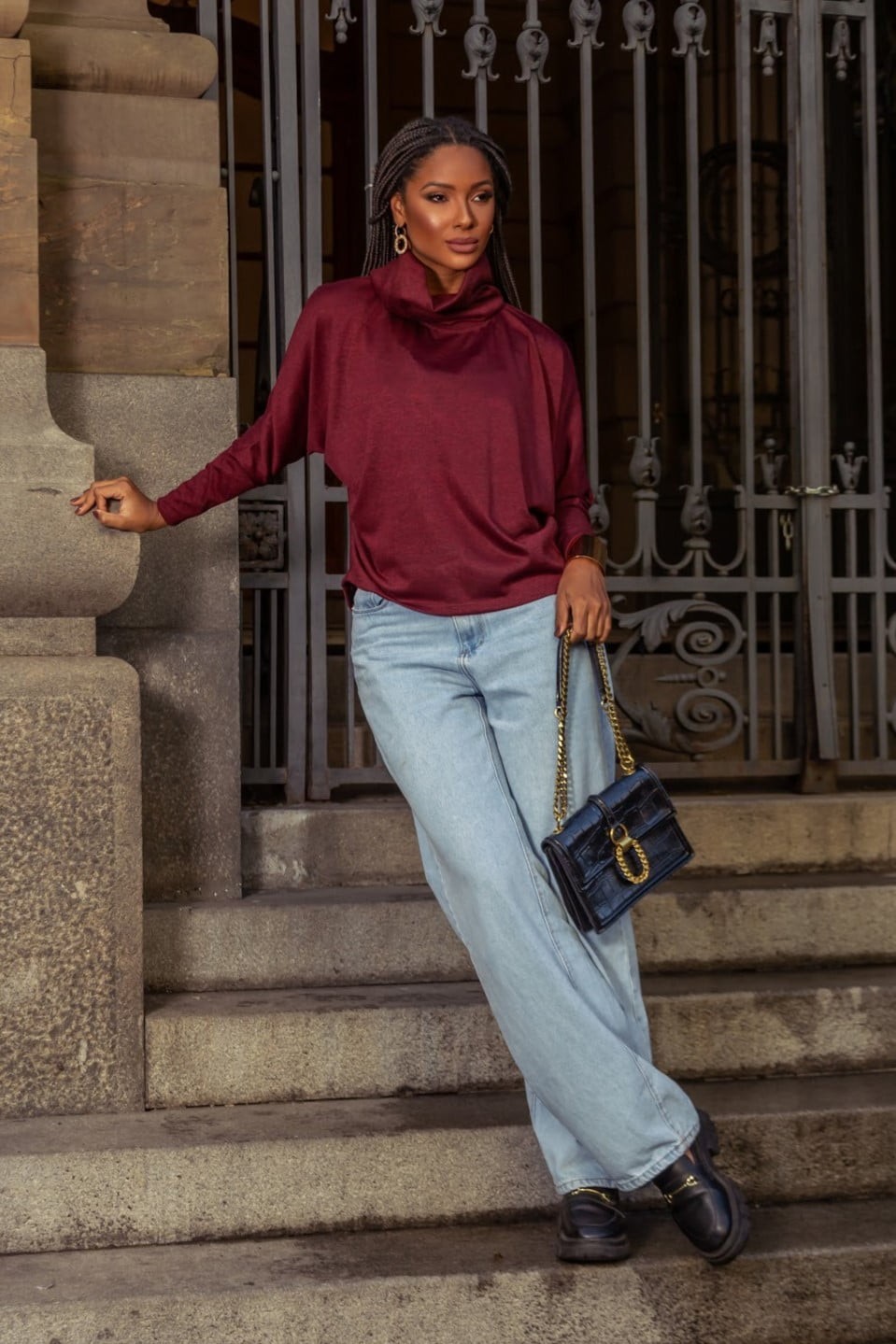 BLUSA MORCEGO LÃZINHA - BORDÔ BLUSA MORCEGO LÃZINHA - BORDÔ
