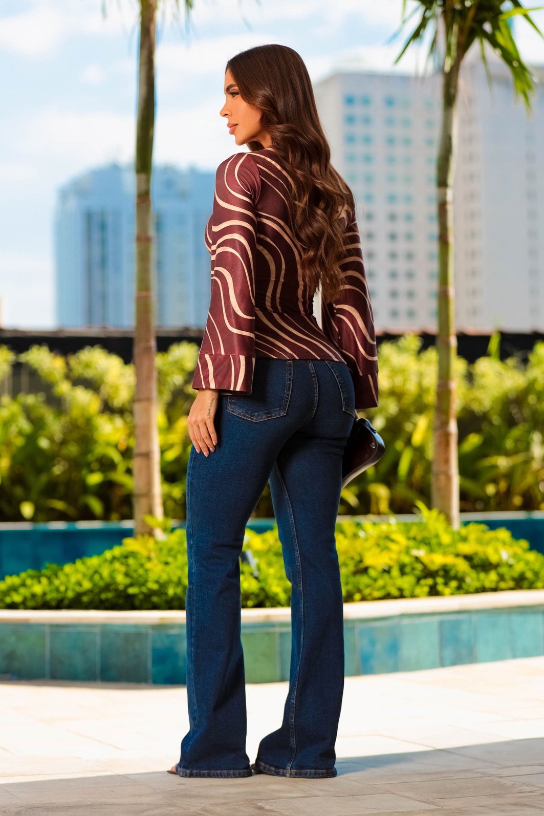 BLUSA DECOTE NÓ TÉRMICA MANGA LONGA - ESTAMPA BORDÔ BLUSA DECOTE NÓ TÉRMICA MANGA LONGA - ESTAMPA BORDÔ