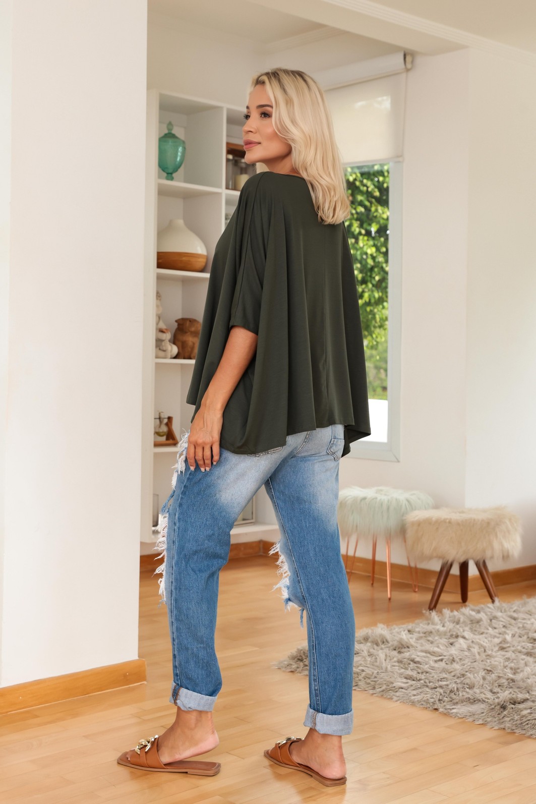 BLUSA MORCEGO - VERDE MILITAR