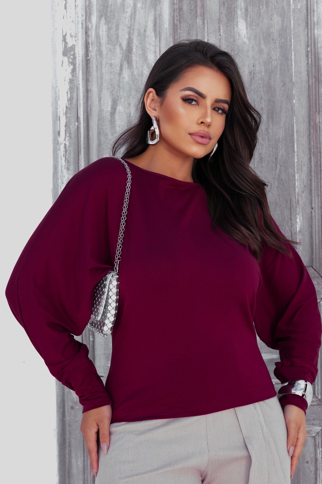 BLUSA VISCOLYCRA MANGA MORCEGO - BORDÔ BLUSA VISCOLYCRA MANGA MORCEGO - BORDÔ