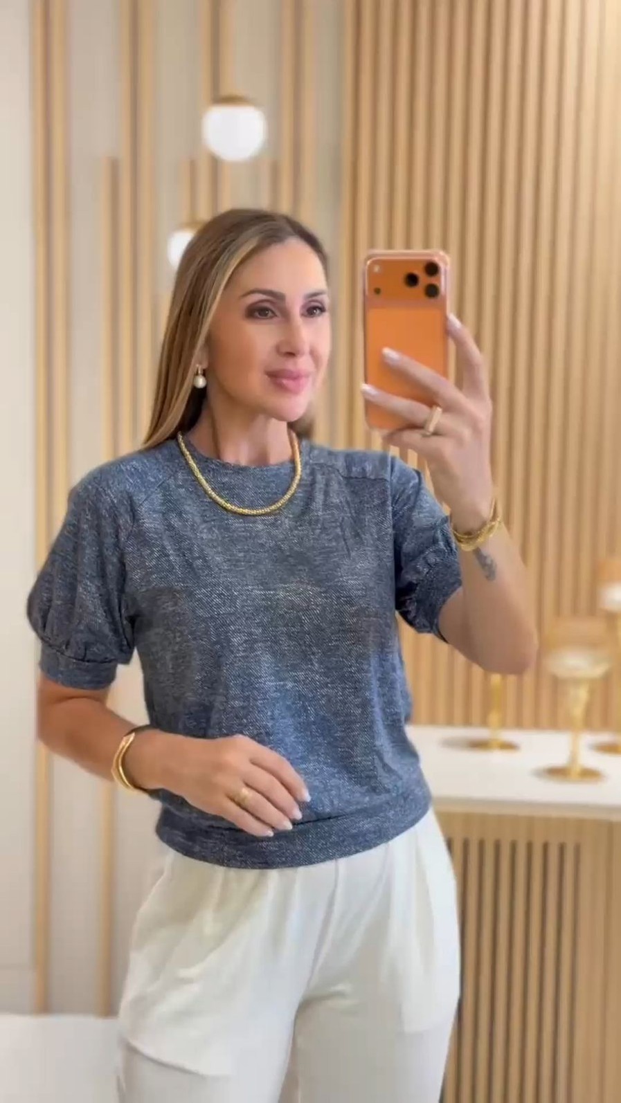 BLUSA RAGLAN MANGA BUFANTE - ESTAMPA JEANS BLUSA RAGLAN MANGA BUFANTE - ESTAMPA JEANS