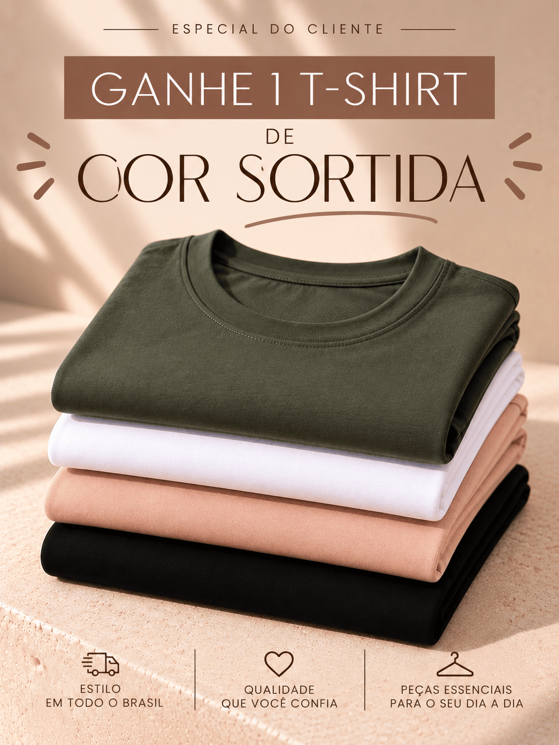 ✨ Parabéns! Você ganhou uma T-SHIRT SORTIDA ! ⚠️Na observação do seu pedido, informe o tamanho desejado!