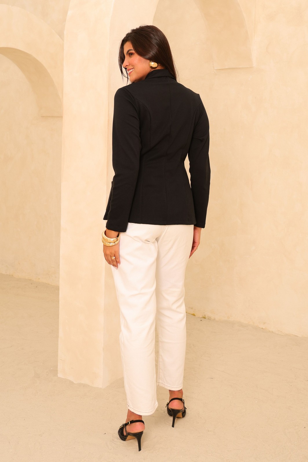 BLAZER MALHA ROMA - PRETO BLAZER MALHA ROMA - PRETO