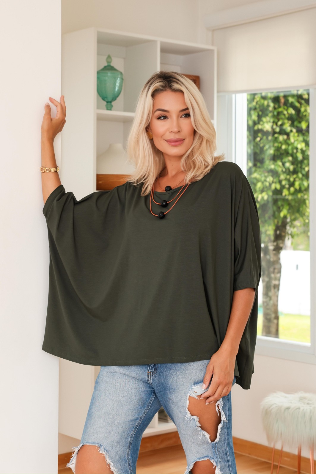 BLUSA MORCEGO - VERDE MILITAR