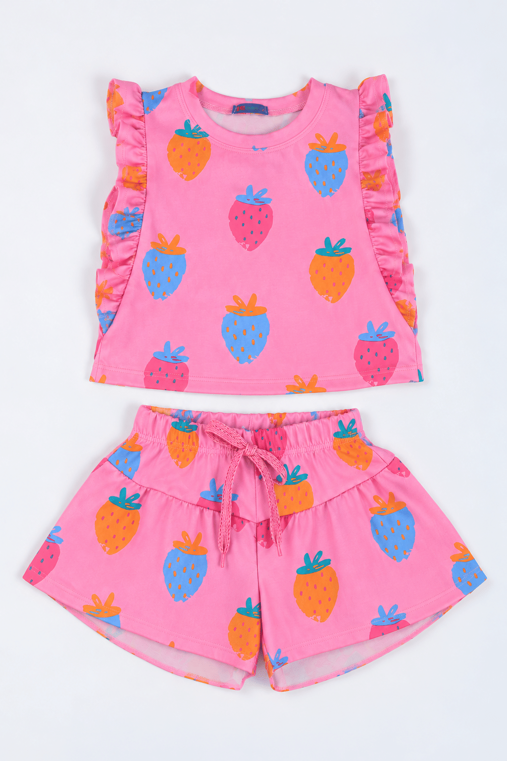 CONJUNTO MENINA BLUSA E SHORT SAIA MORANGOS