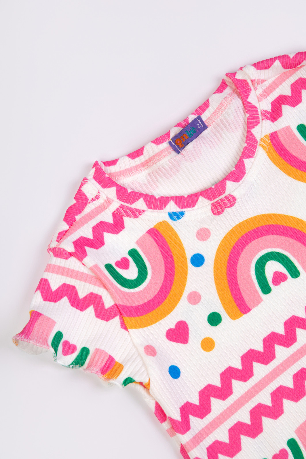 CONJUNTO MENINA BLUSA E SHORTS SAIA COLORÊ
