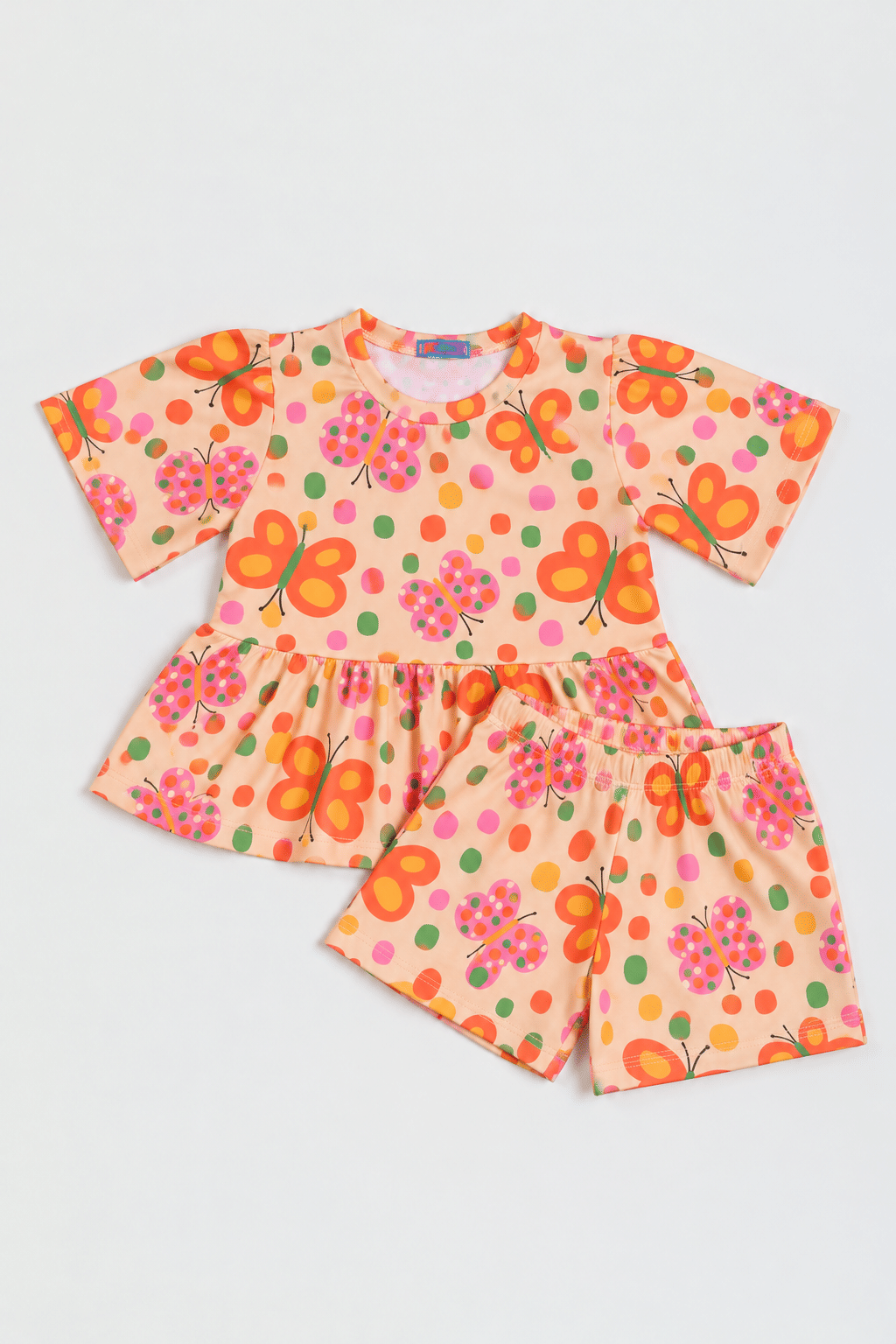 CONJUNTO MENINA BATA E SHORTS JARDIM DAS BORBOLETAS