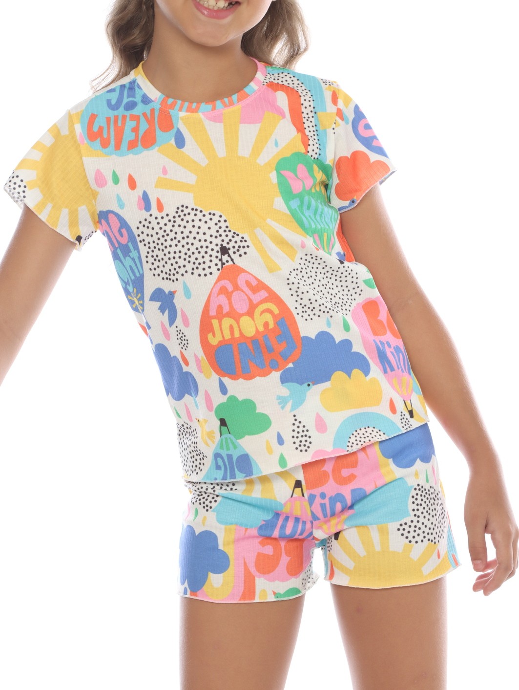 CONJUNTO MENINA BLUSA E SHORTS BALÕES CONJUNTO MENINA BLUSA E SHORTS BALÕES