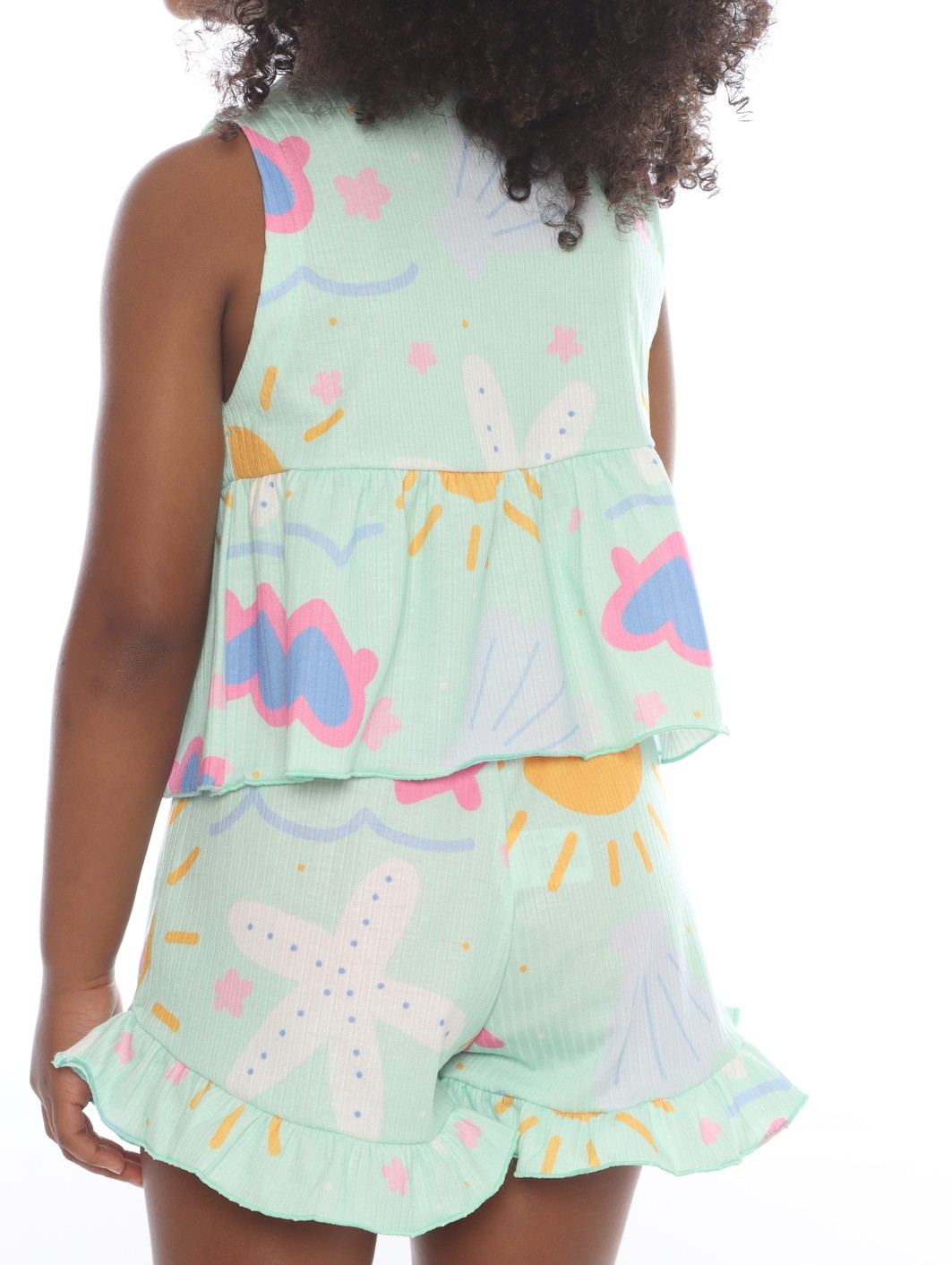 CONJUNTO MENINA BLUSA E SHORTS FUNDO DO MAR CONJUNTO MENINA BLUSA E SHORTS FUNDO DO MAR