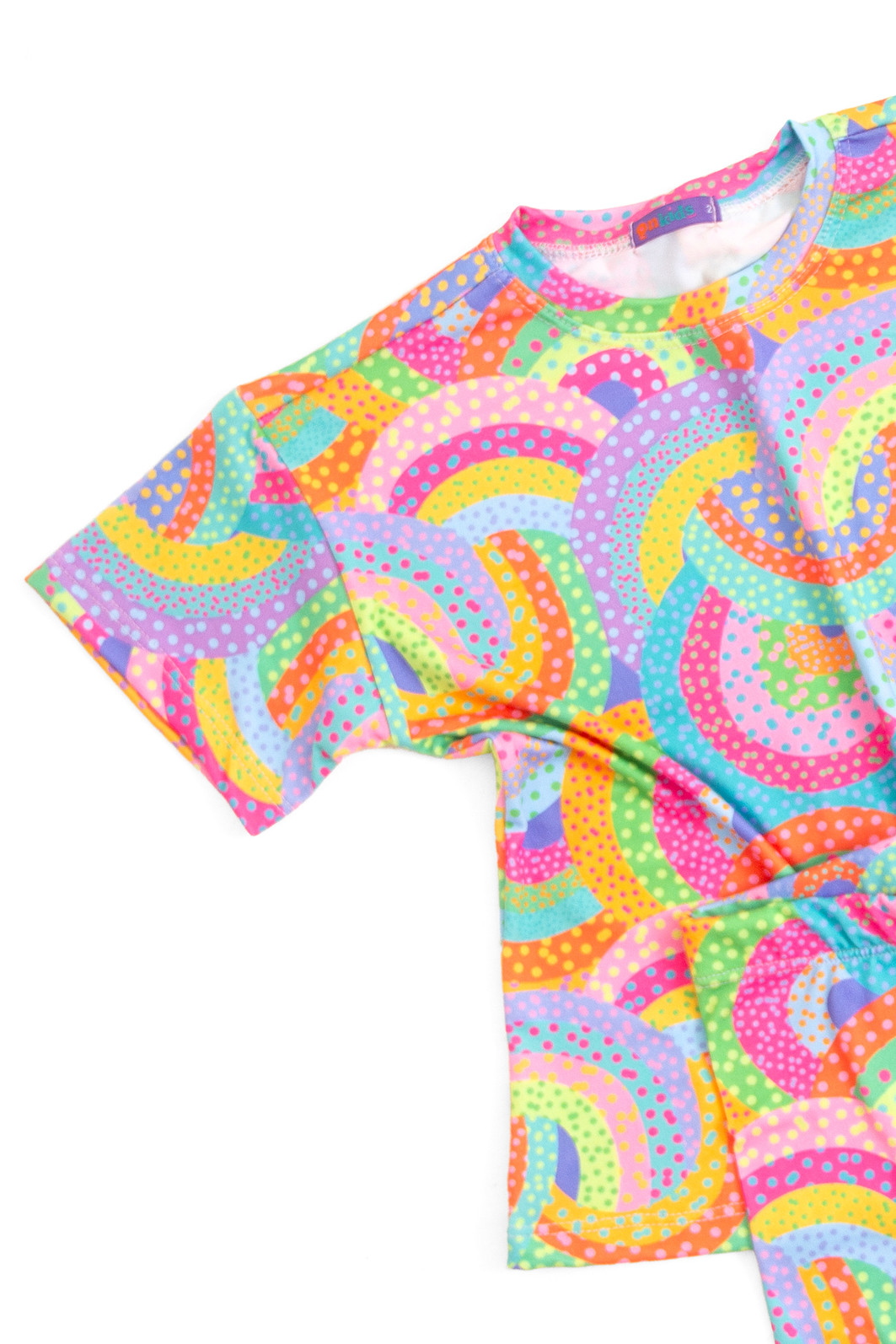 CONJUNTO MENINA CAMISETA E BIKER CORES