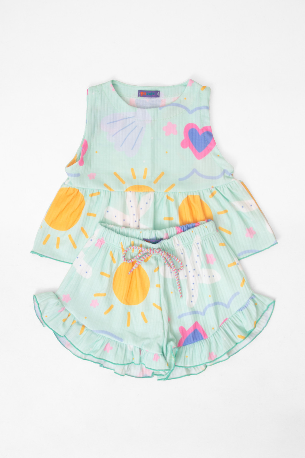 CONJUNTO MENINA BLUSA E SHORTS FUNDO DO MAR CONJUNTO MENINA BLUSA E SHORTS FUNDO DO MAR