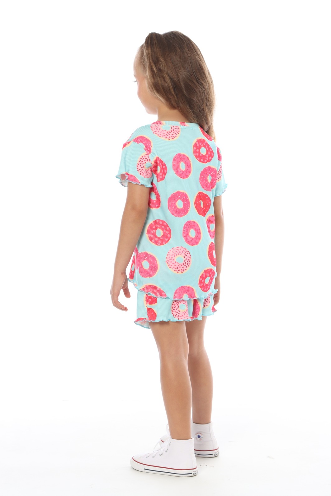 CONJUNTO MENINA BLUSA E SHORTS DONUTS