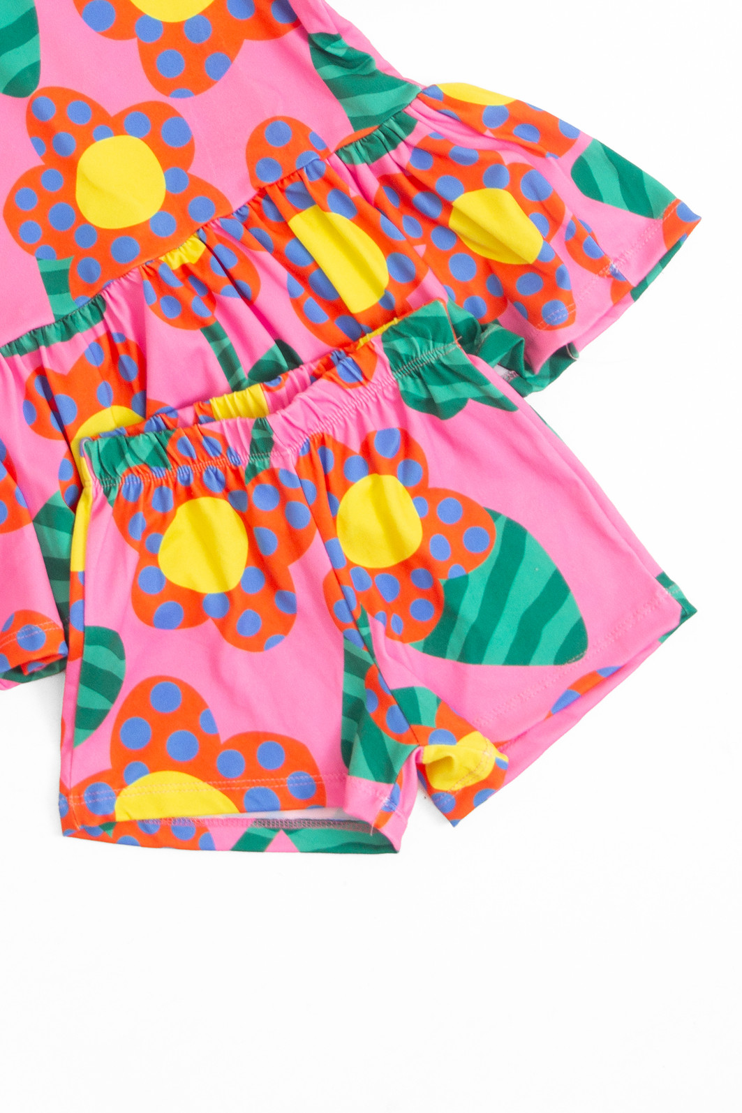 CONJUNTO MENINA BATA E SHORTS ALEGRIA EM FLOR