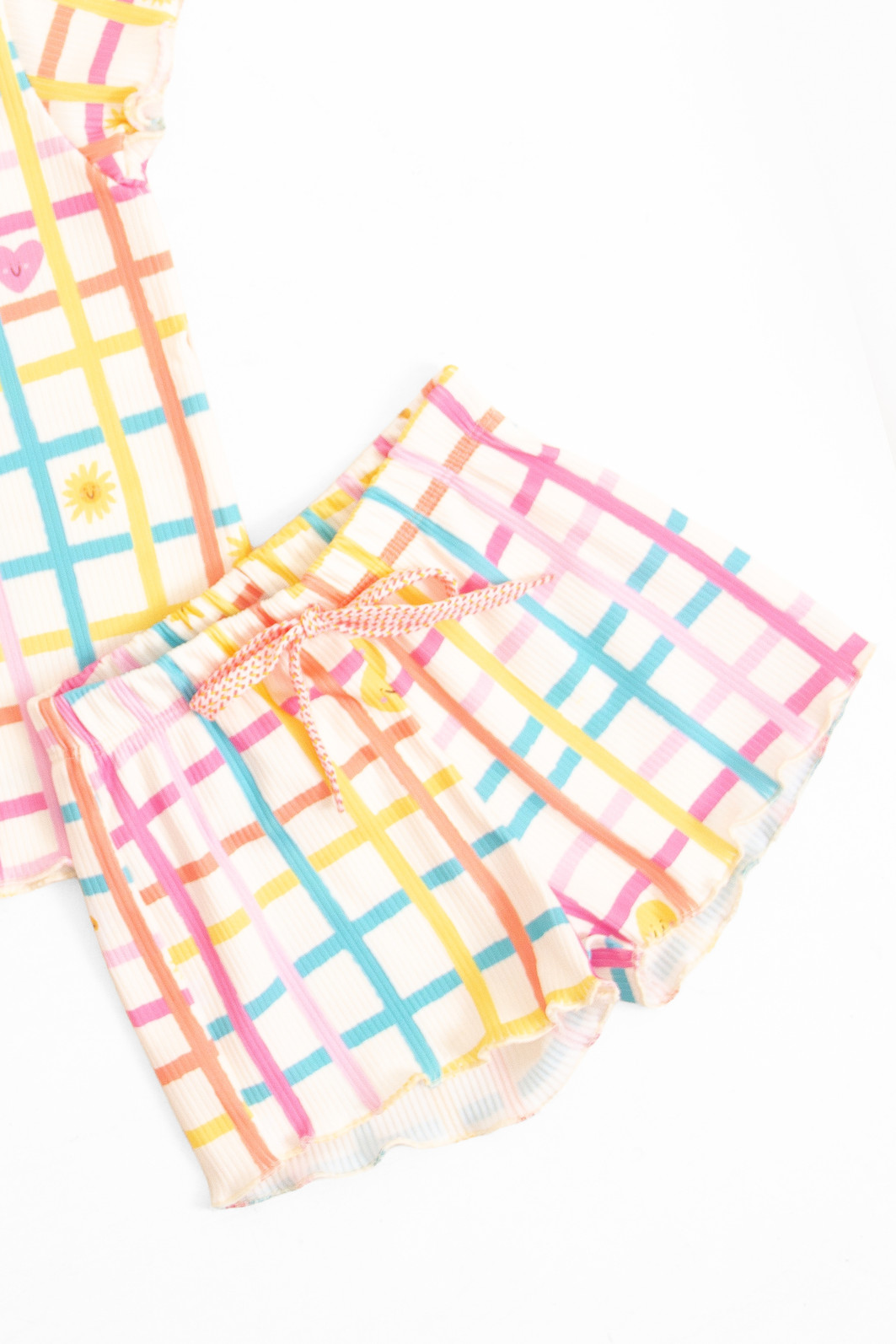 CONJUNTO MENINA BLUSA E SHORTS XADREZ