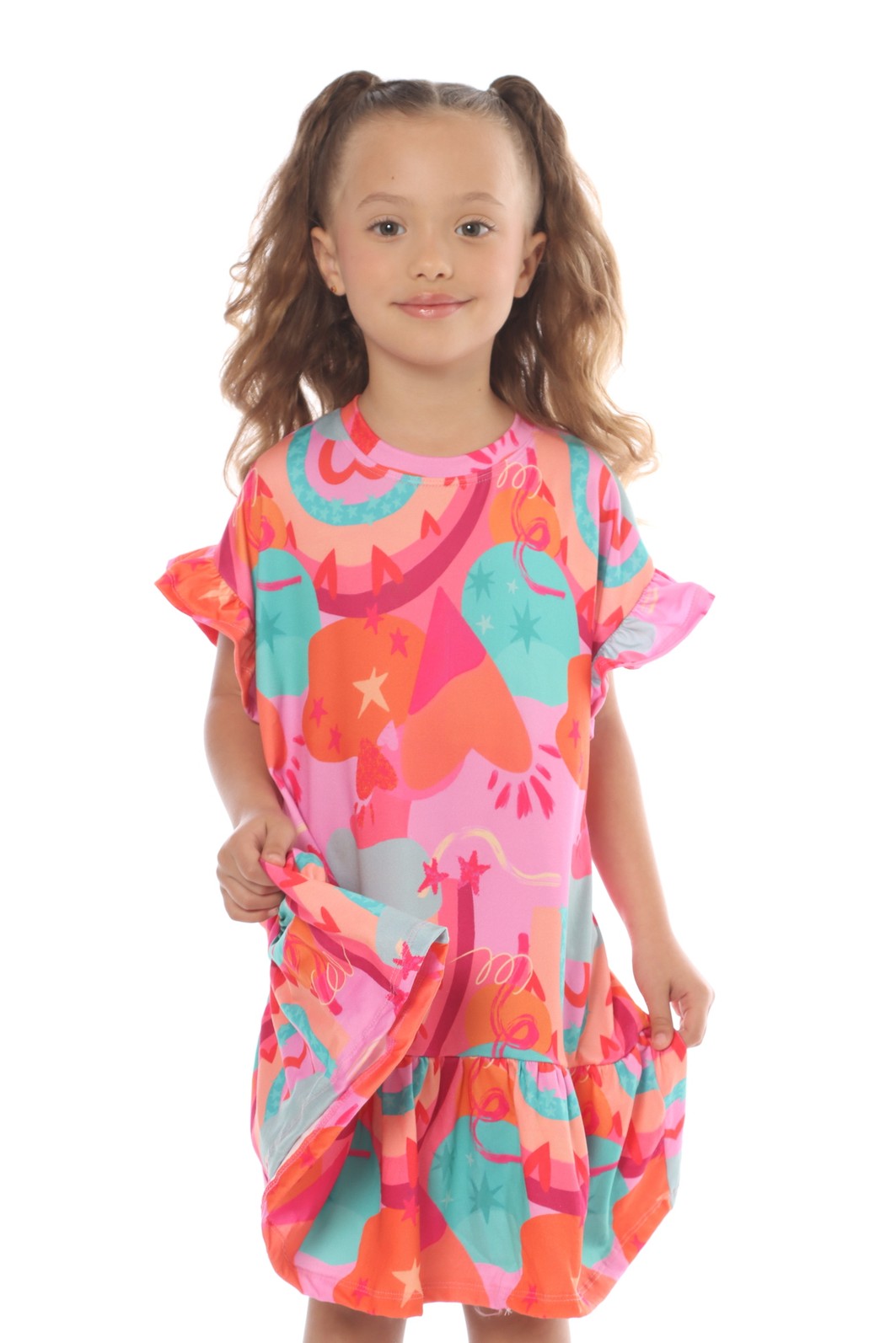 VESTIDO MENINA MAGIA DAS CORES