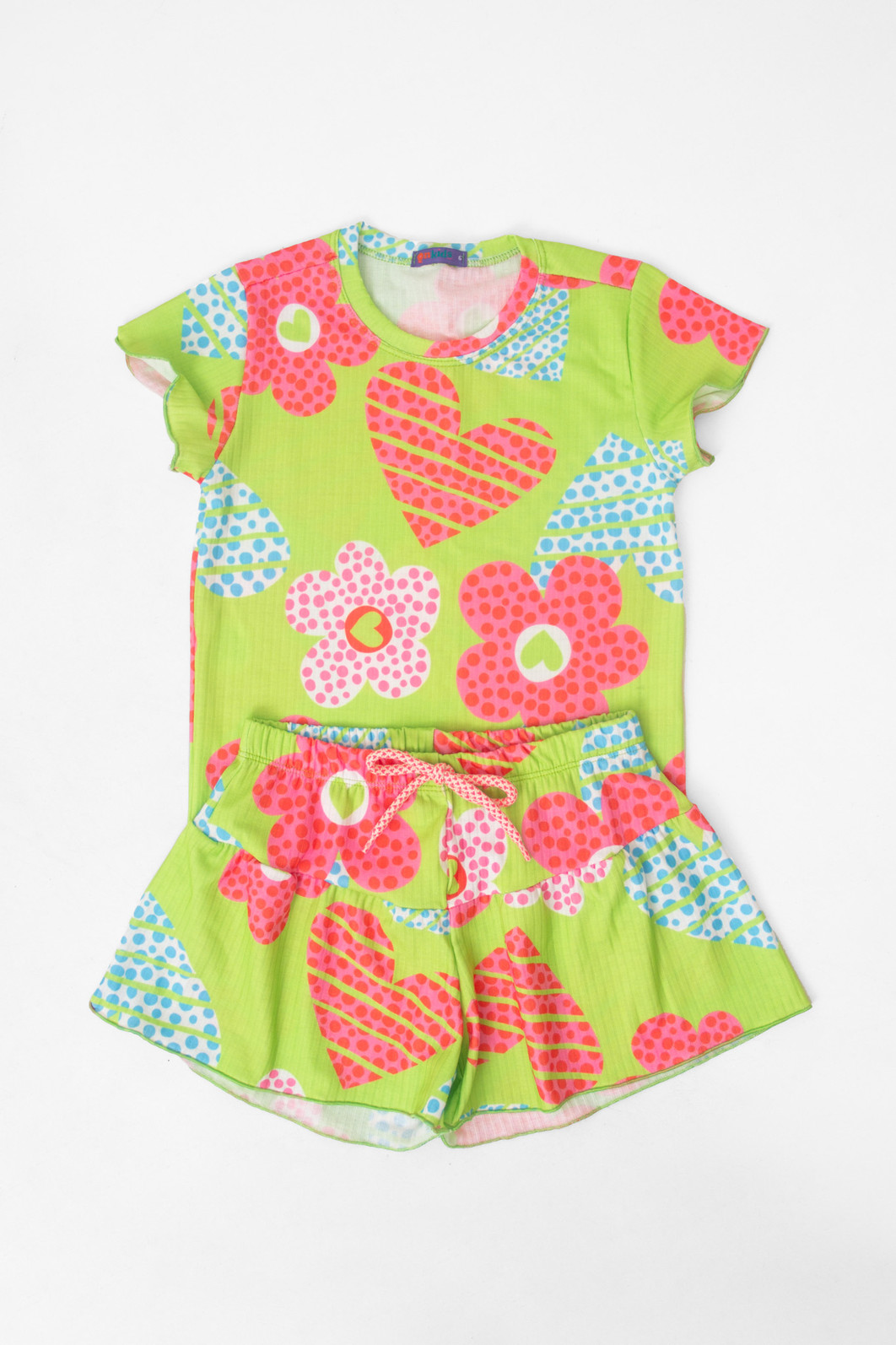 CONJUNTO MENINA BLUSA E SHORTS FLORESCER