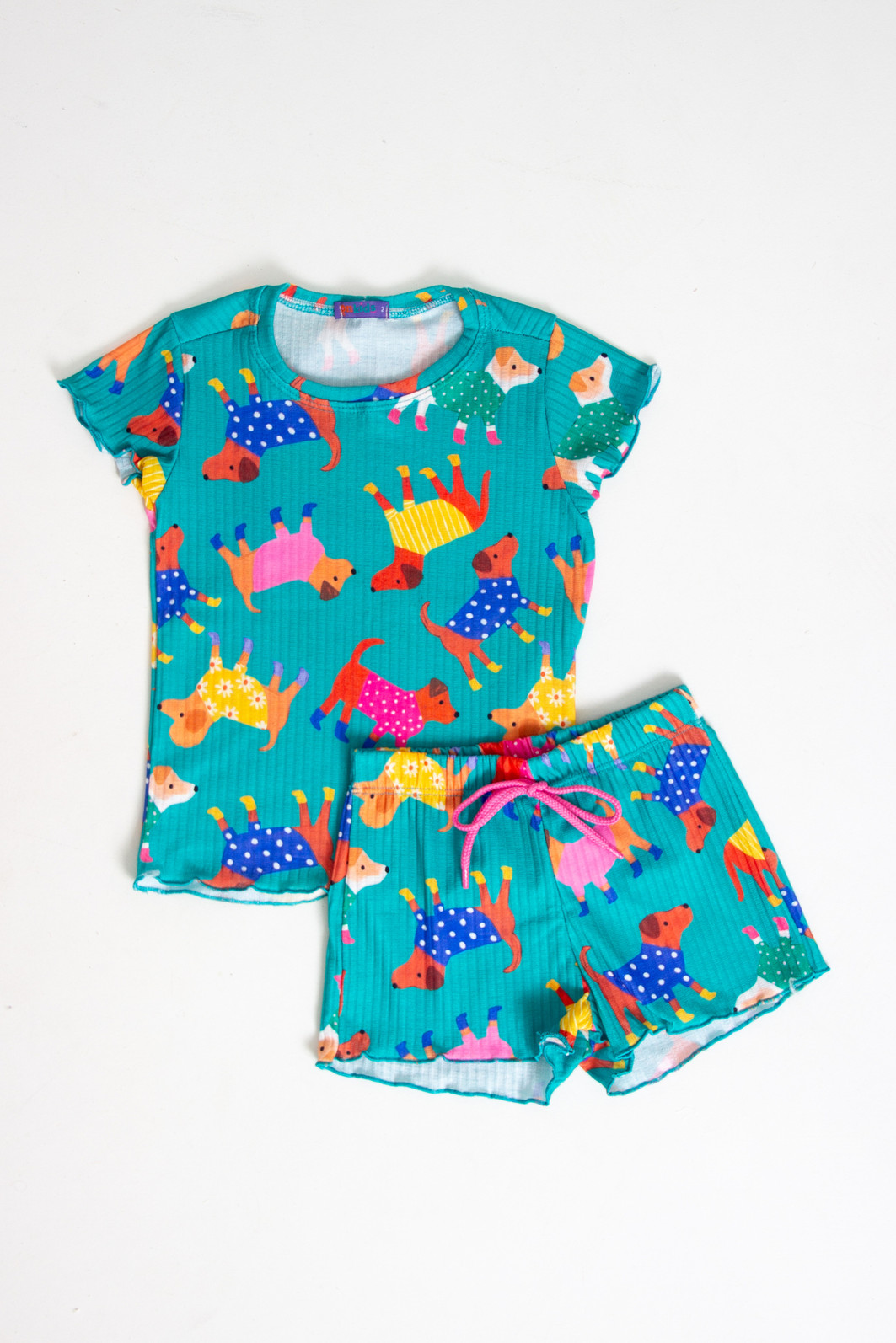 CONJUNTO MENINA BLUSA E SHORTS DOG CONJUNTO MENINA BLUSA E SHORTS DOG