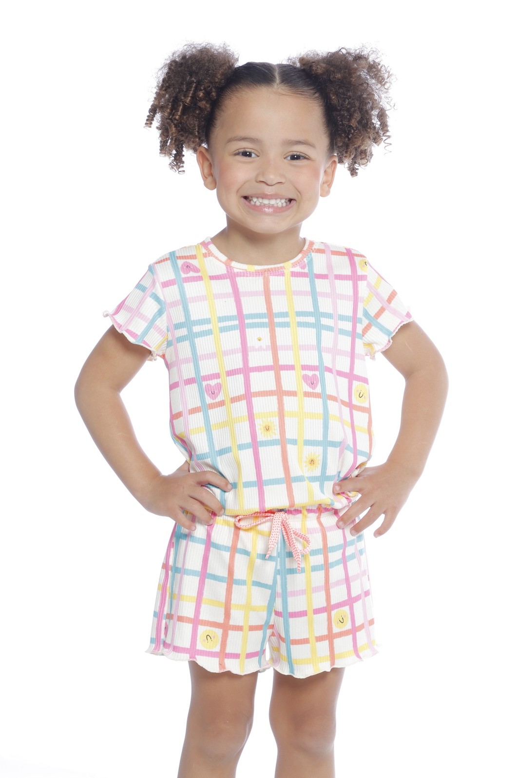 CONJUNTO MENINA BLUSA E SHORTS XADREZ