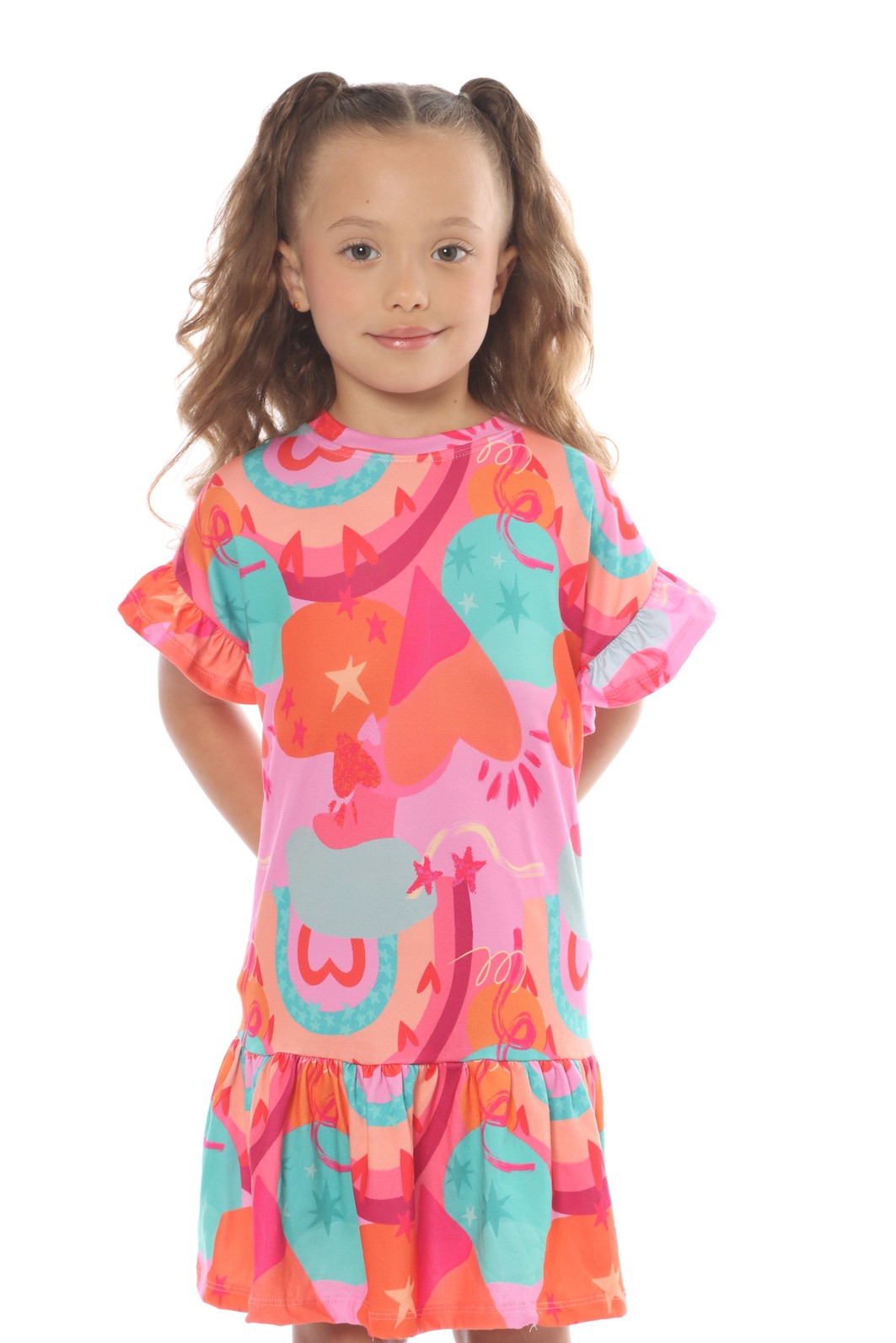 VESTIDO MENINA MAGIA DAS CORES