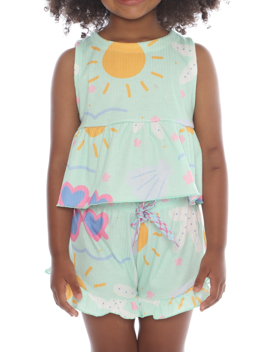 CONJUNTO MENINA BLUSA E SHORTS FUNDO DO MAR CONJUNTO MENINA BLUSA E SHORTS FUNDO DO MAR