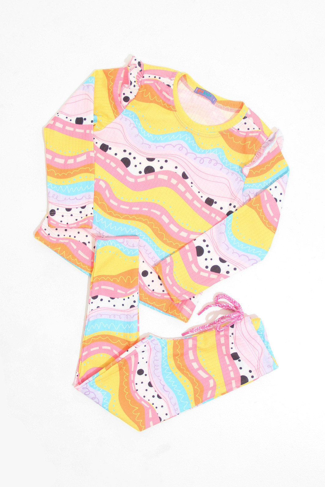 CONJUNTO CALÇA E BLUSA LONGA ONDA COLORIDA CONJUNTO CALÇA E BLUSA LONGA ONDA COLORIDA