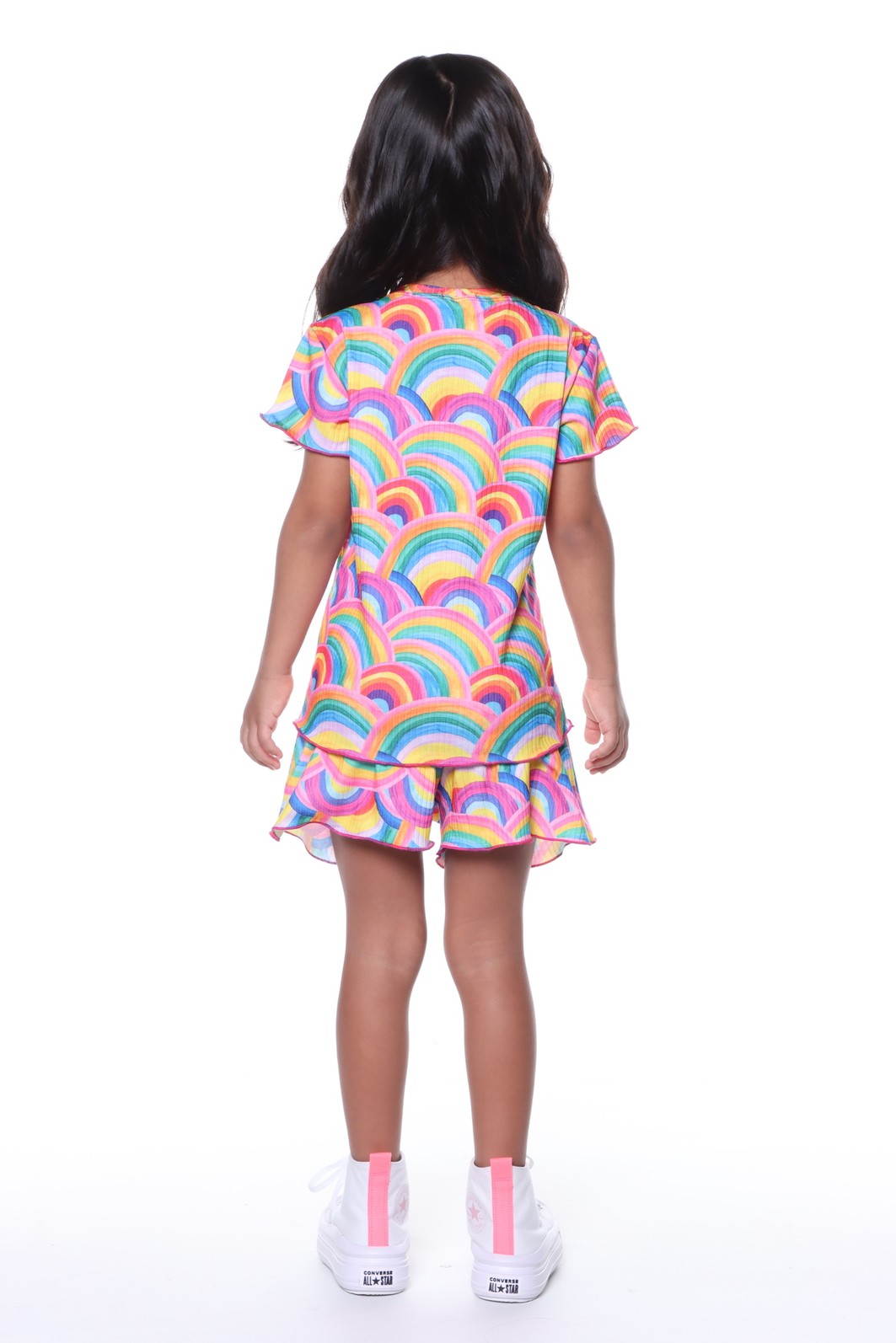 CONJUNTO MENINA BLUSA E SHORTS SAIA RAIBOW CONJUNTO MENINA BLUSA E SHORTS SAIA RAIBOW