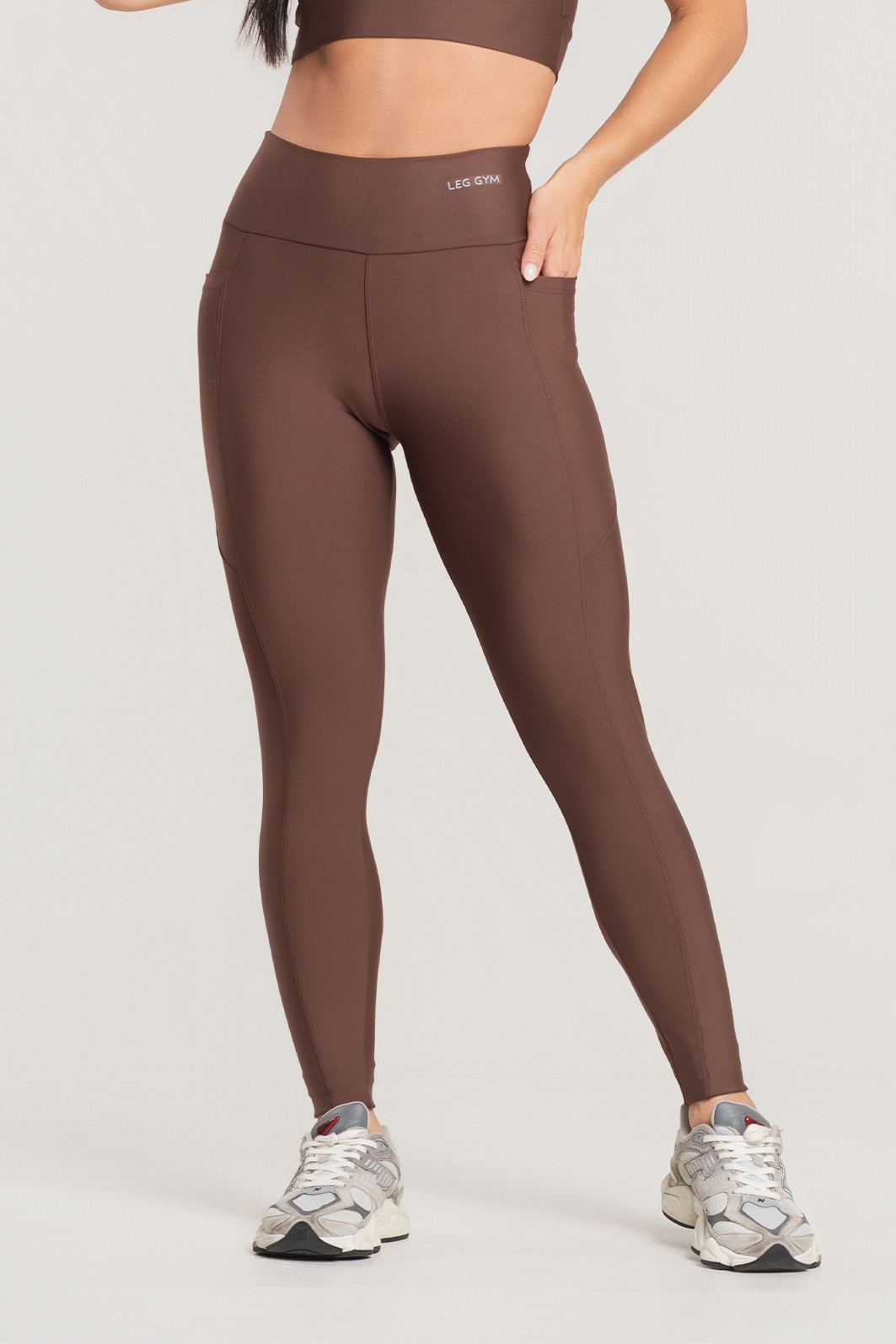 Legging Fitness Bolso Lateral Premium Marrom Legging Fitness Bolso Lateral Premium Marrom