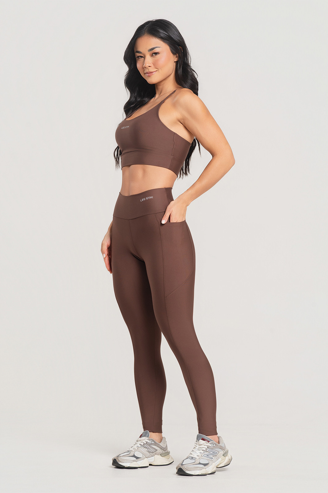 Legging Fitness Bolso Lateral Premium Marrom Legging Fitness Bolso Lateral Premium Marrom
