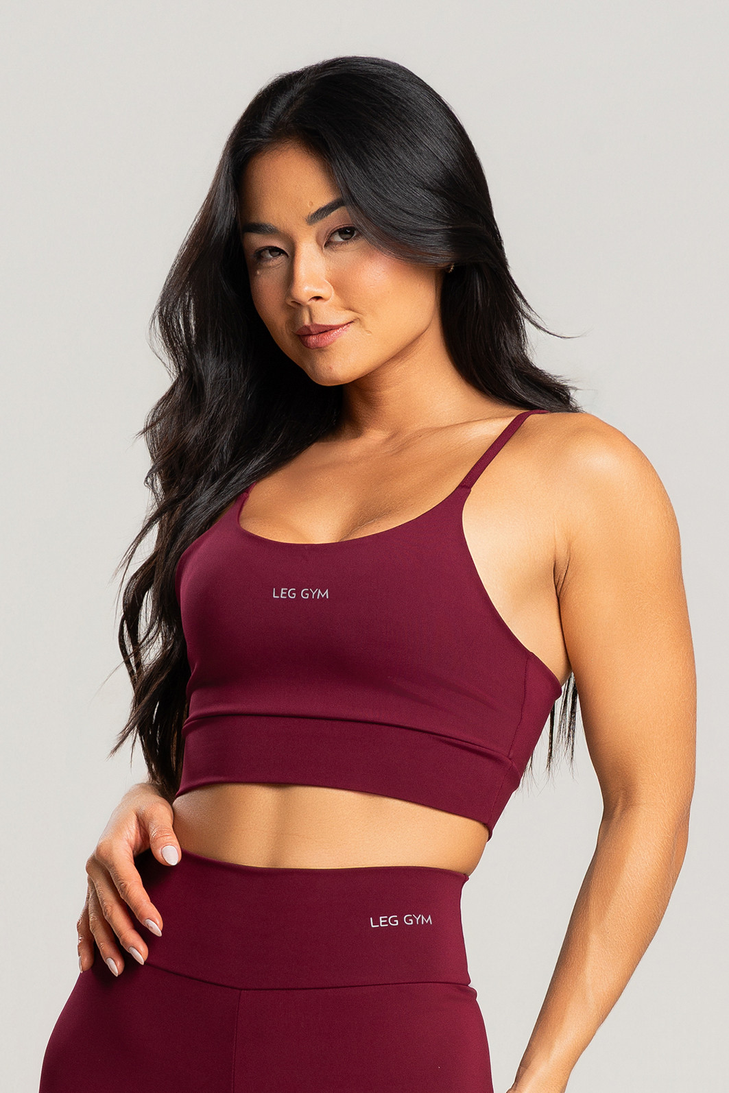 Top Feminino Fitness Bordô