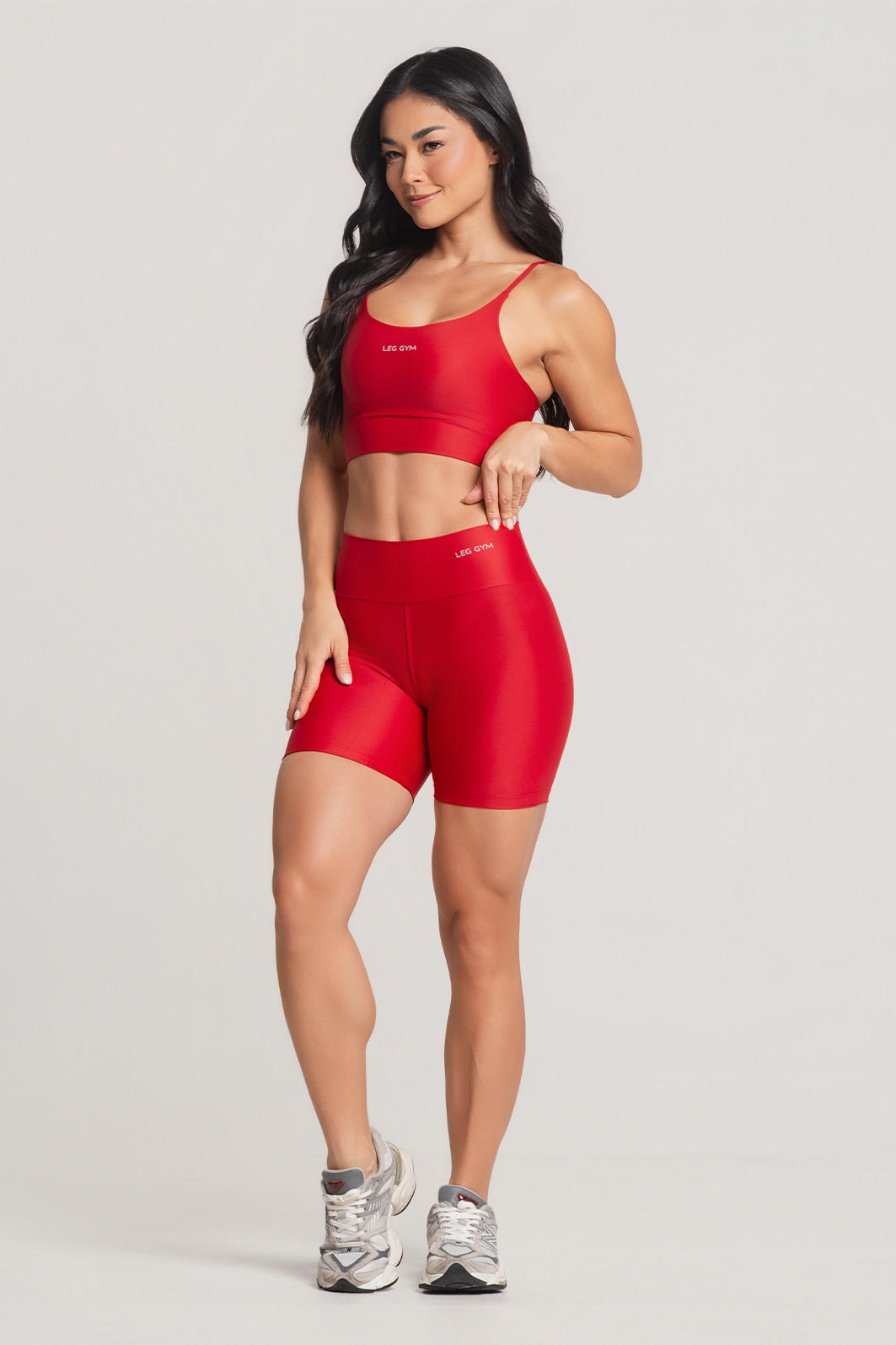 Conjunto Feminino Fitness Shorts e Top Vermelho