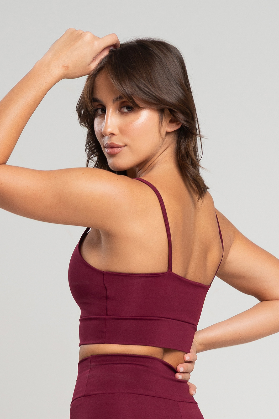 Top Feminino Fitness Bordô