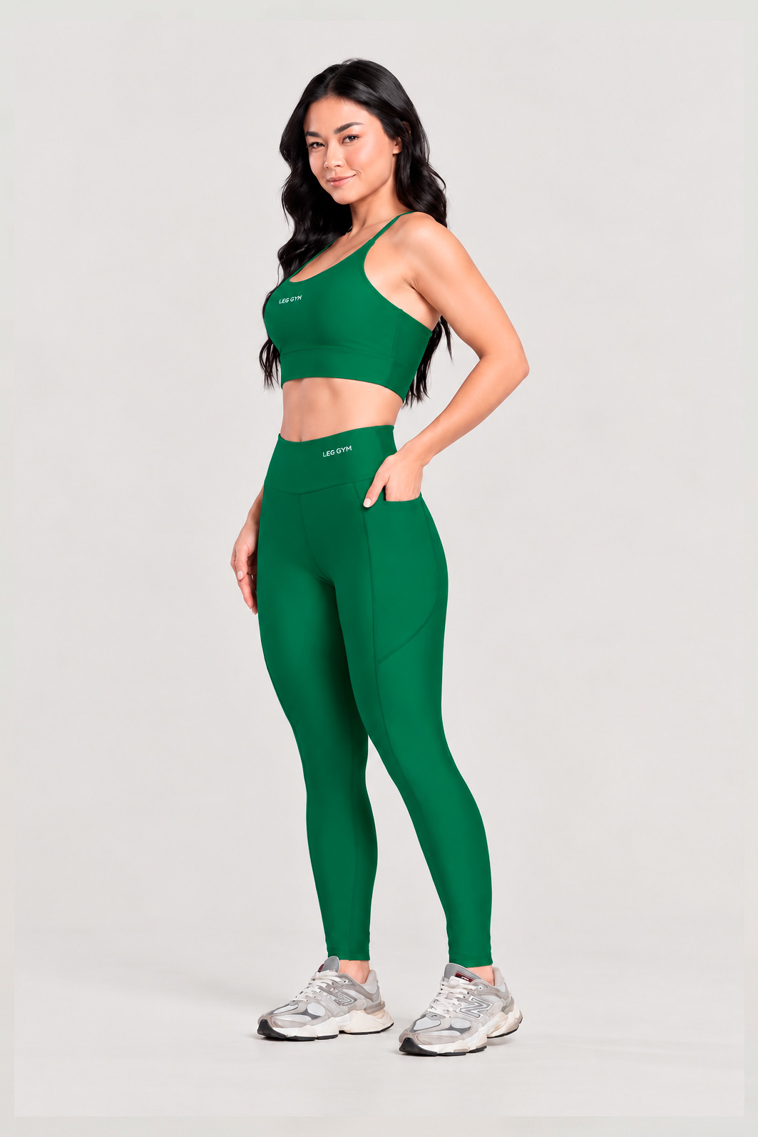 Conjunto Fitness Legging Bolso Lateral e Top Verde Conjunto Fitness Legging Bolso Lateral e Top Verde