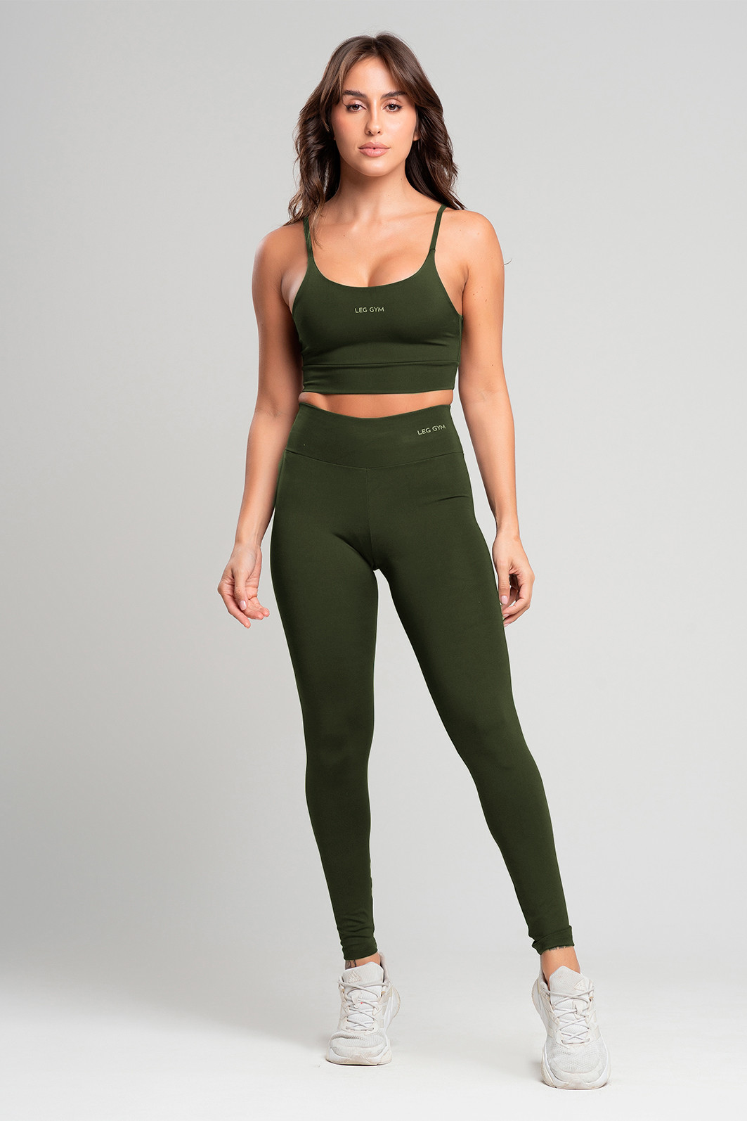 Conjunto Feminino Fitness Legging e Top Verde Sálvia Conjunto Feminino Fitness Legging e Top Verde Sálvia