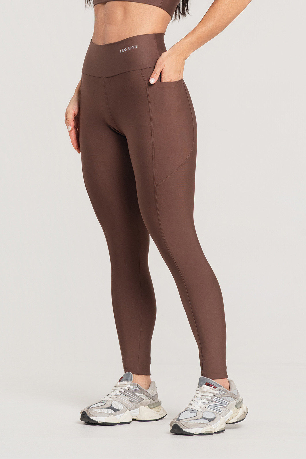 Legging Fitness Bolso Lateral Premium Marrom Legging Fitness Bolso Lateral Premium Marrom