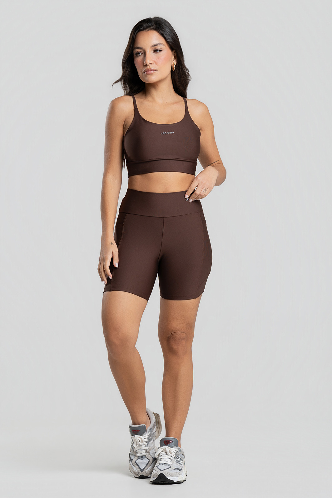 Shorts Fitness Bolso Lateral Premium Marrom Shorts Fitness Bolso Lateral Premium Marrom