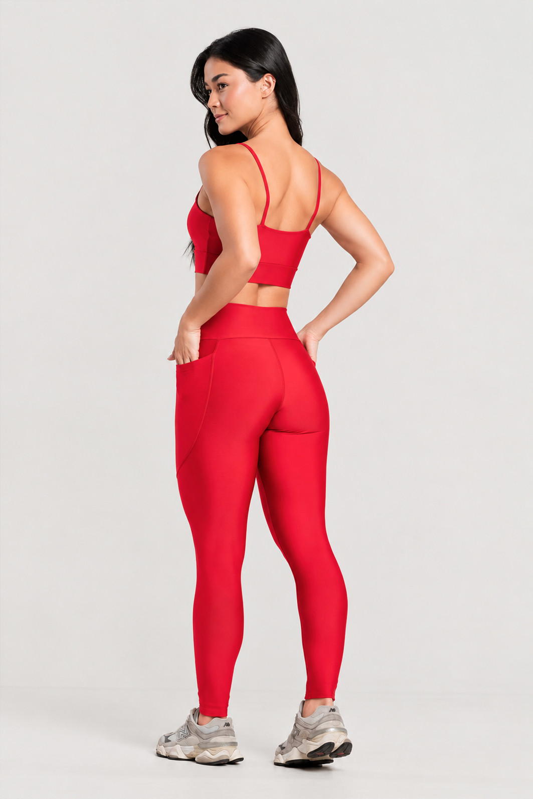 Conjunto Fitness Legging Bolso Lateral e Top Vermelho Conjunto Fitness Legging Bolso Lateral e Top Vermelho