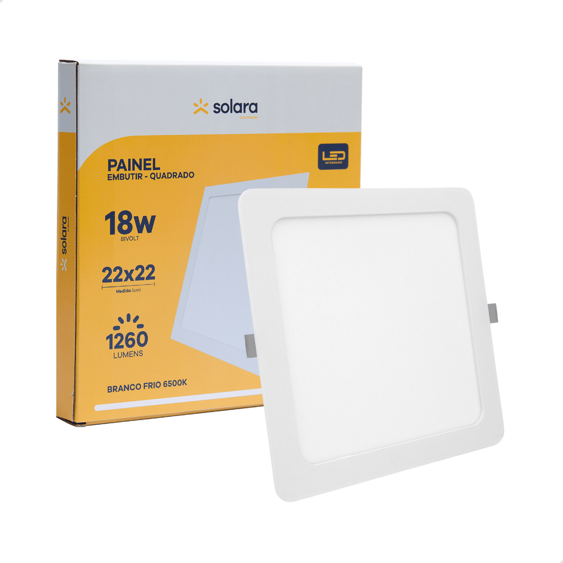 Combo 10 Painéis de LED Embutir 18W Solara Combo 10 Painéis de LED Embutir 18W Solara