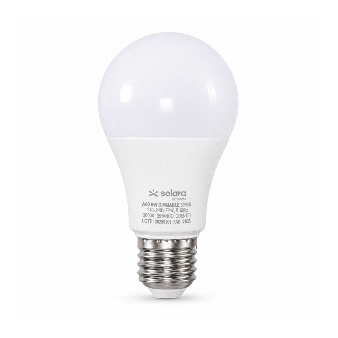 Lâmpada LED Dimerizável A60 9W – 810 Lúmens 127/240V IP65 - Solara Lâmpada LED Dimerizável A60 9W – 810 Lúmens 127/240V IP65 - Solara