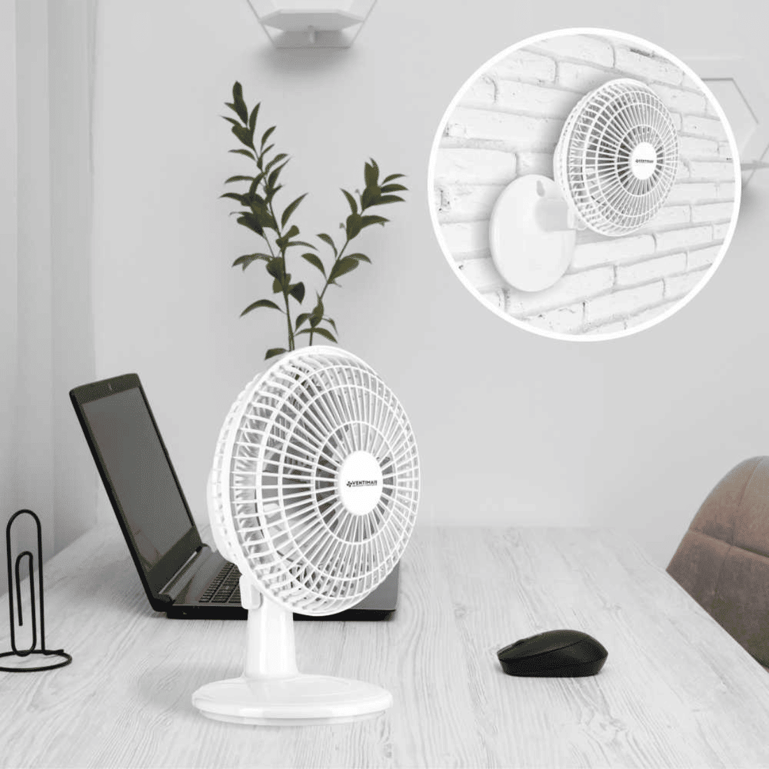 VENTILADOR MINI TURBO 20CM BRANCO/PRATA - VENTIMAIS