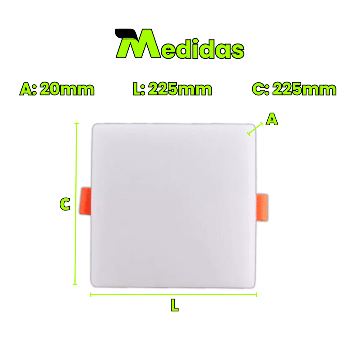 Painel Plafon LED 36W Flat Quadrado 22,5x22,5cm - Avant