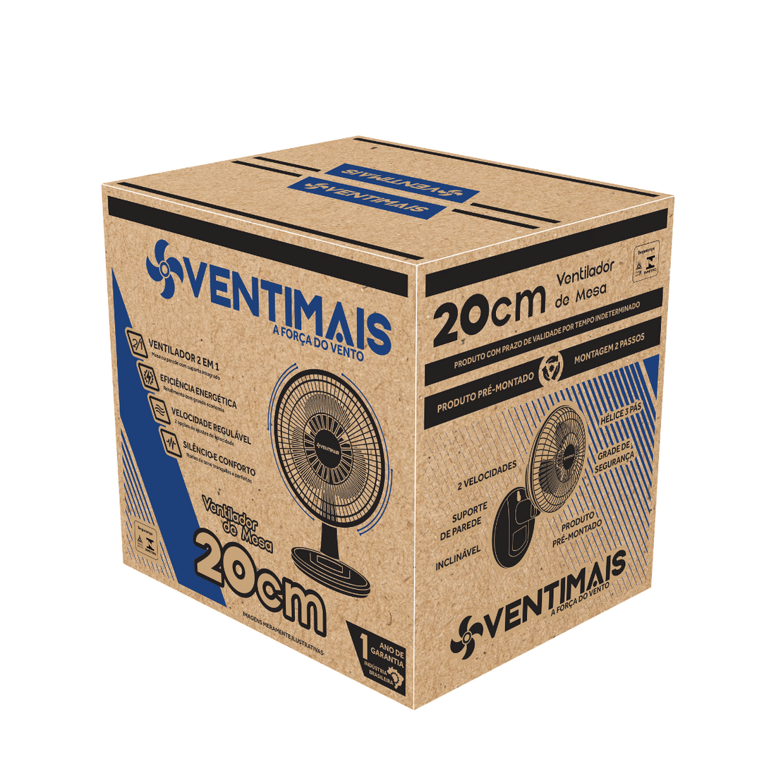 VENTILADOR MINI TURBO 20CM BRANCO/PRATA - VENTIMAIS